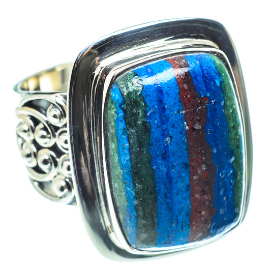 Rainbow Calsilica Rings handcrafted by Ana Silver Co - RING58483