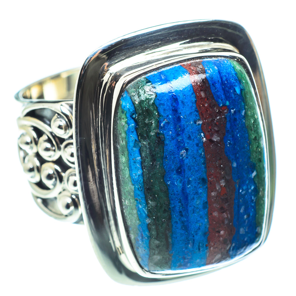 Rainbow Calsilica Rings handcrafted by Ana Silver Co - RING58483