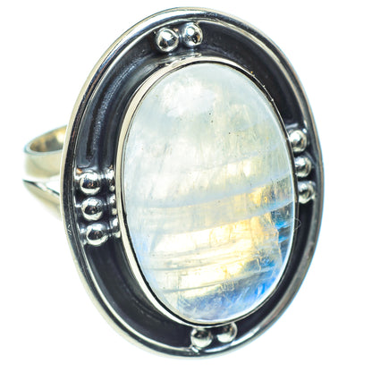 Rainbow Moonstone Rings handcrafted by Ana Silver Co - RING58503