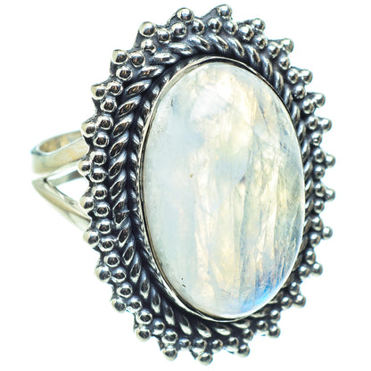 Rainbow Moonstone Rings handcrafted by Ana Silver Co - RING58528