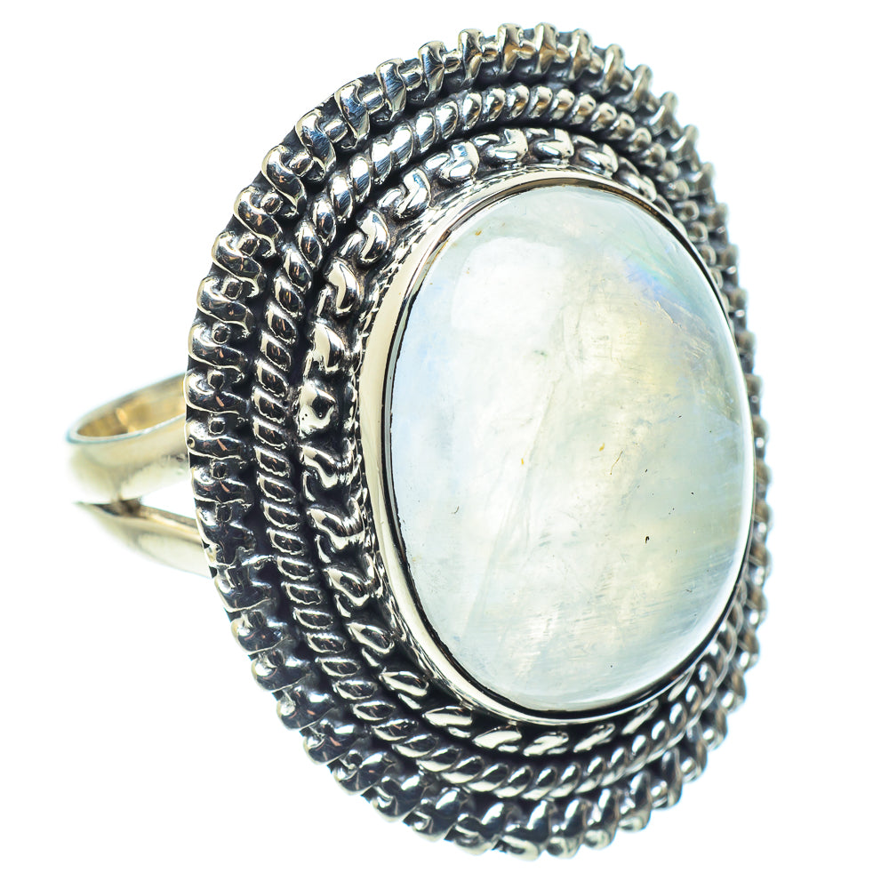 Rainbow Moonstone Rings handcrafted by Ana Silver Co - RING58540