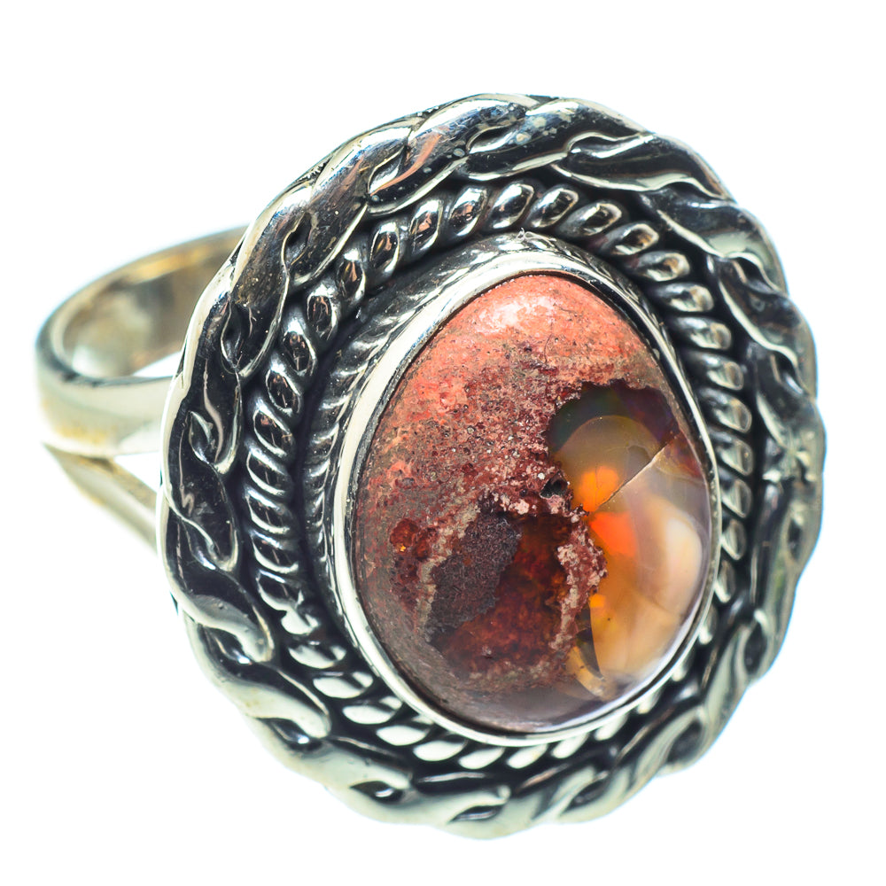 Mexican Fire Opal Rings handcrafted by Ana Silver Co - RING58571