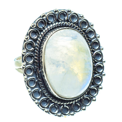 Rainbow Moonstone Rings handcrafted by Ana Silver Co - RING58592