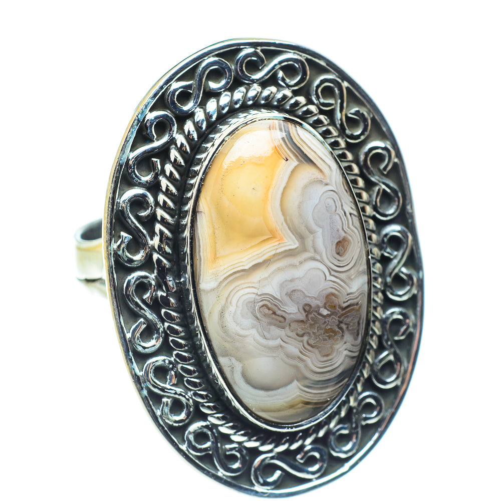 Laguna Lace Agate Rings handcrafted by Ana Silver Co - RING58602