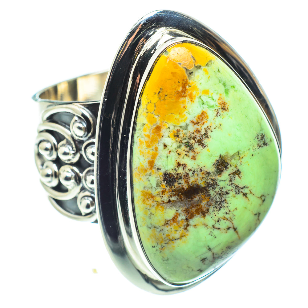 Lemon Chrysoprase Rings handcrafted by Ana Silver Co - RING58606