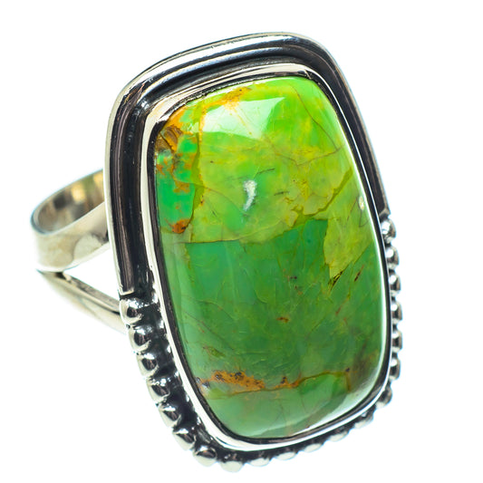 Green Copper Composite Turquoise Rings handcrafted by Ana Silver Co - RING58656