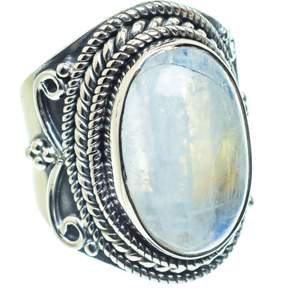 Rainbow Moonstone Rings handcrafted by Ana Silver Co - RING58671