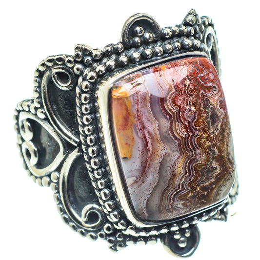 Crazy Lace Agate Rings handcrafted by Ana Silver Co - RING58715