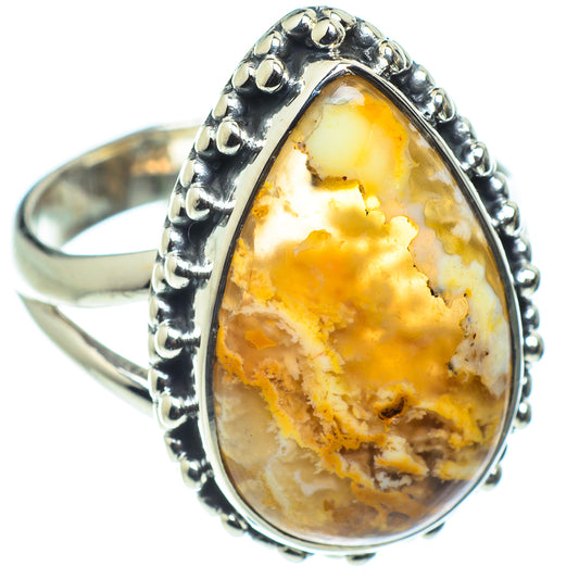 Plume Agate Rings handcrafted by Ana Silver Co - RING58733