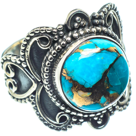 Blue Copper Composite Turquoise Rings handcrafted by Ana Silver Co - RING58783