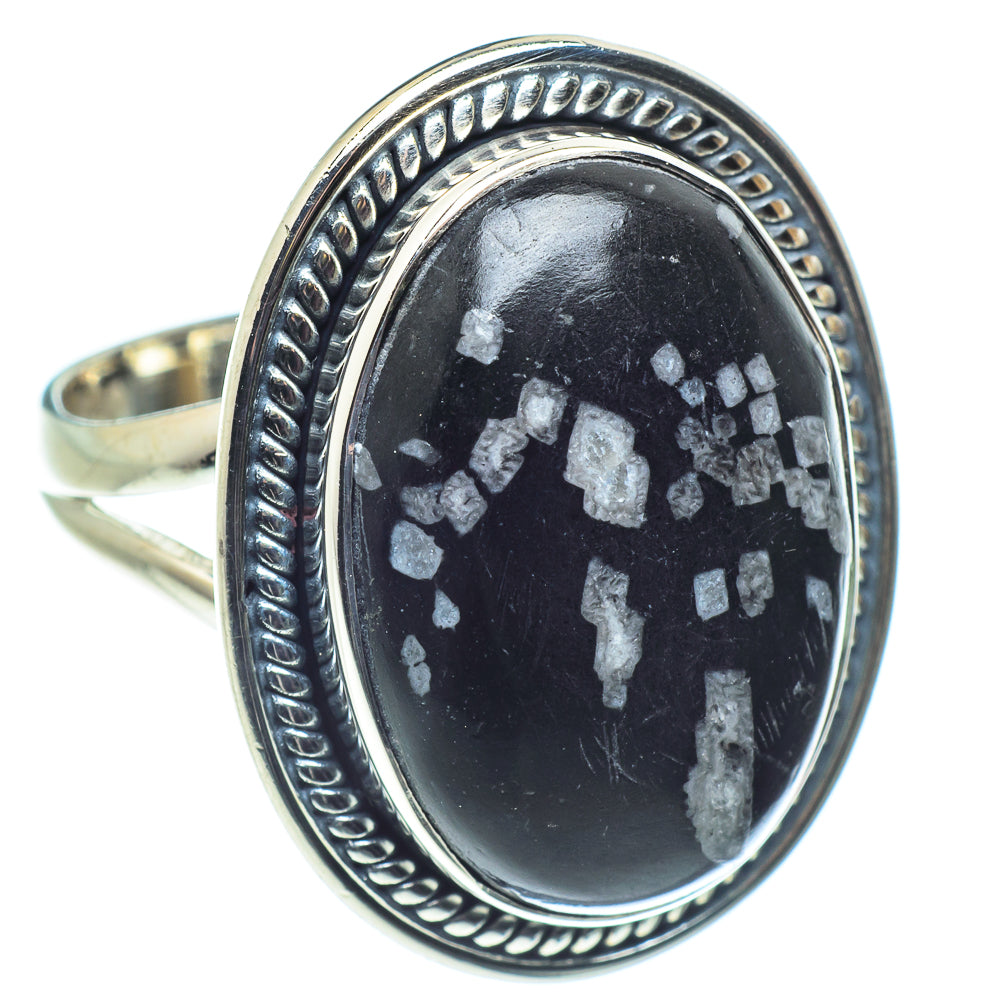 Snowflake Obsidian Rings handcrafted by Ana Silver Co - RING58786