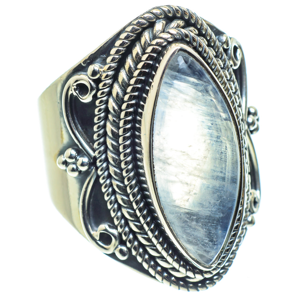 Rainbow Moonstone Rings handcrafted by Ana Silver Co - RING58787