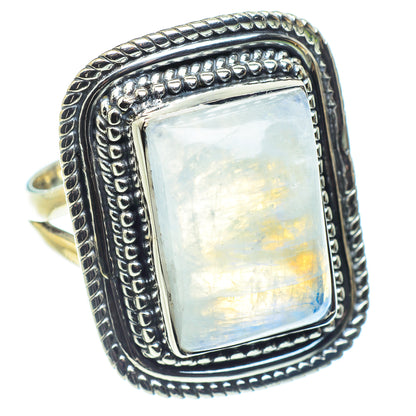 Rainbow Moonstone Rings handcrafted by Ana Silver Co - RING58803