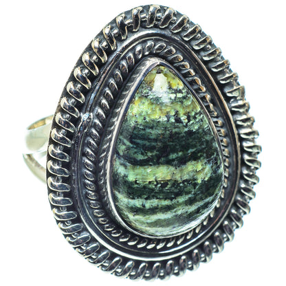 Green Vein Jasper Rings handcrafted by Ana Silver Co - RING58806