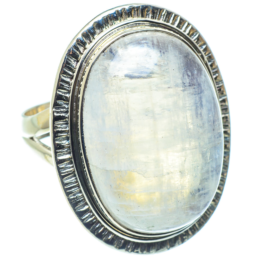 Rainbow Moonstone Rings handcrafted by Ana Silver Co - RING58822