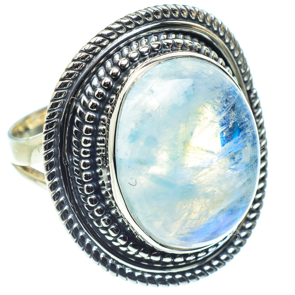 Rainbow Moonstone Rings handcrafted by Ana Silver Co - RING58823