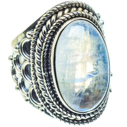 Rainbow Moonstone Rings handcrafted by Ana Silver Co - RING58831