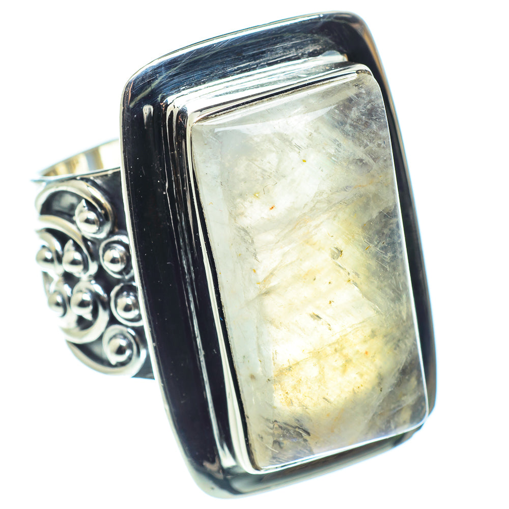 Rainbow Moonstone Rings handcrafted by Ana Silver Co - RING58837