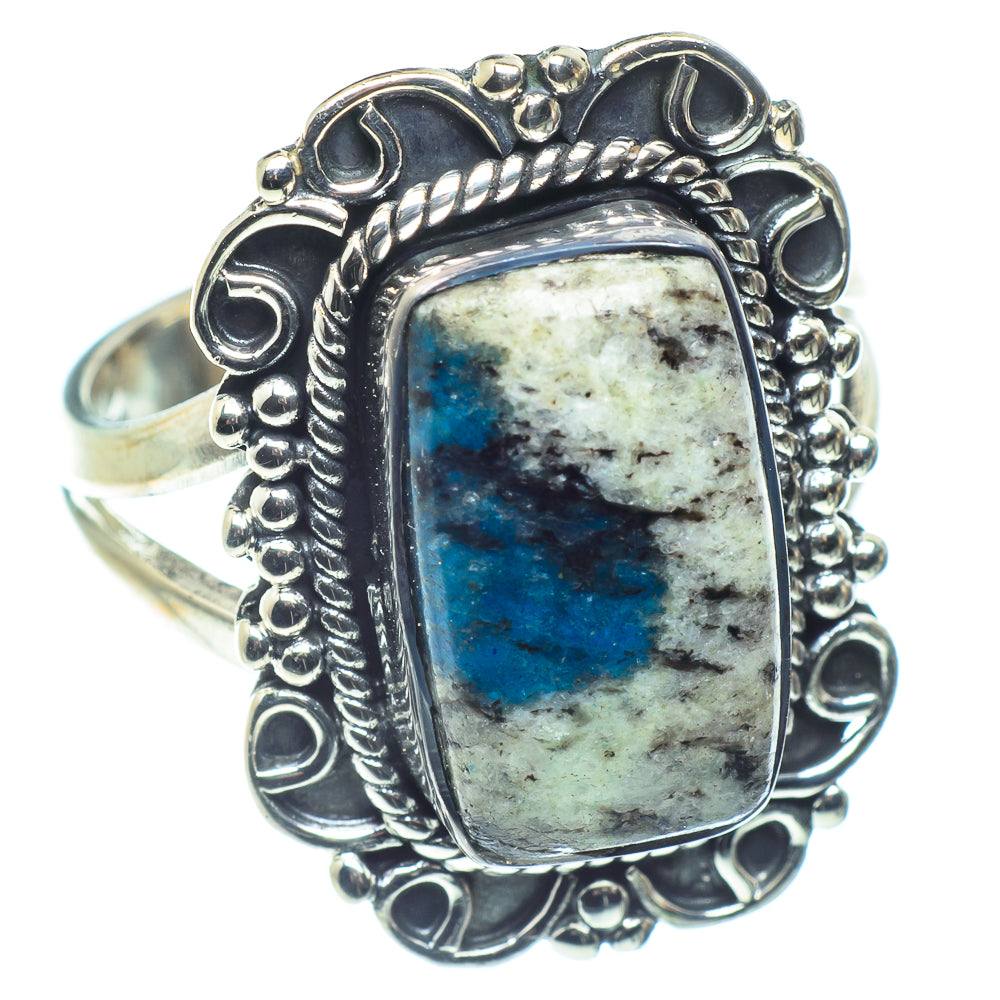 K2 Blue Azurite Rings handcrafted by Ana Silver Co - RING58855