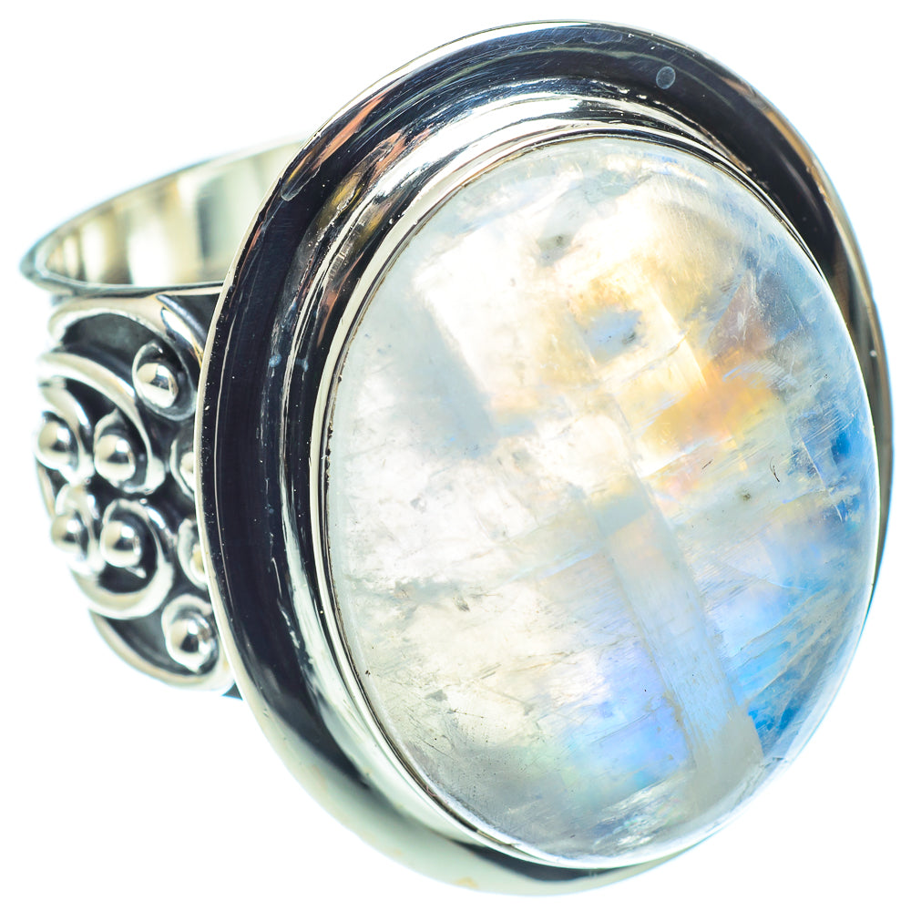 Rainbow Moonstone Rings handcrafted by Ana Silver Co - RING58857