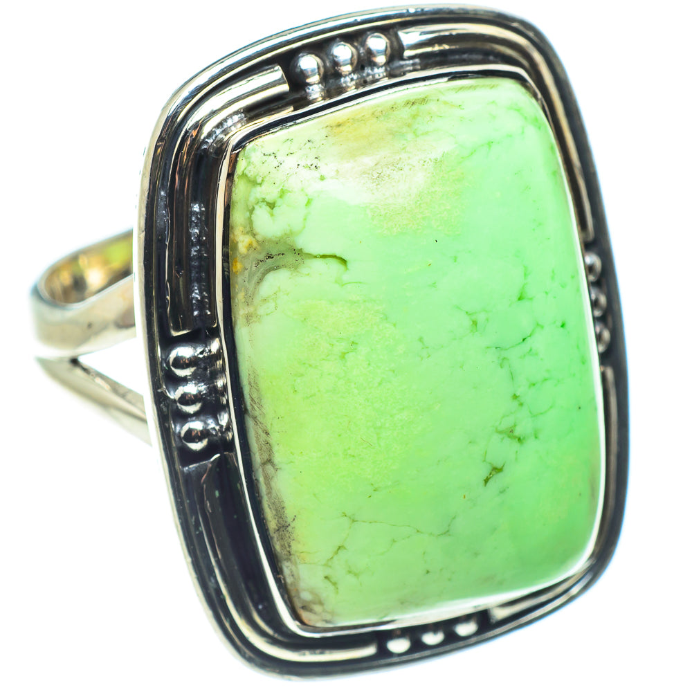 Lemon Chrysoprase Rings handcrafted by Ana Silver Co - RING58887
