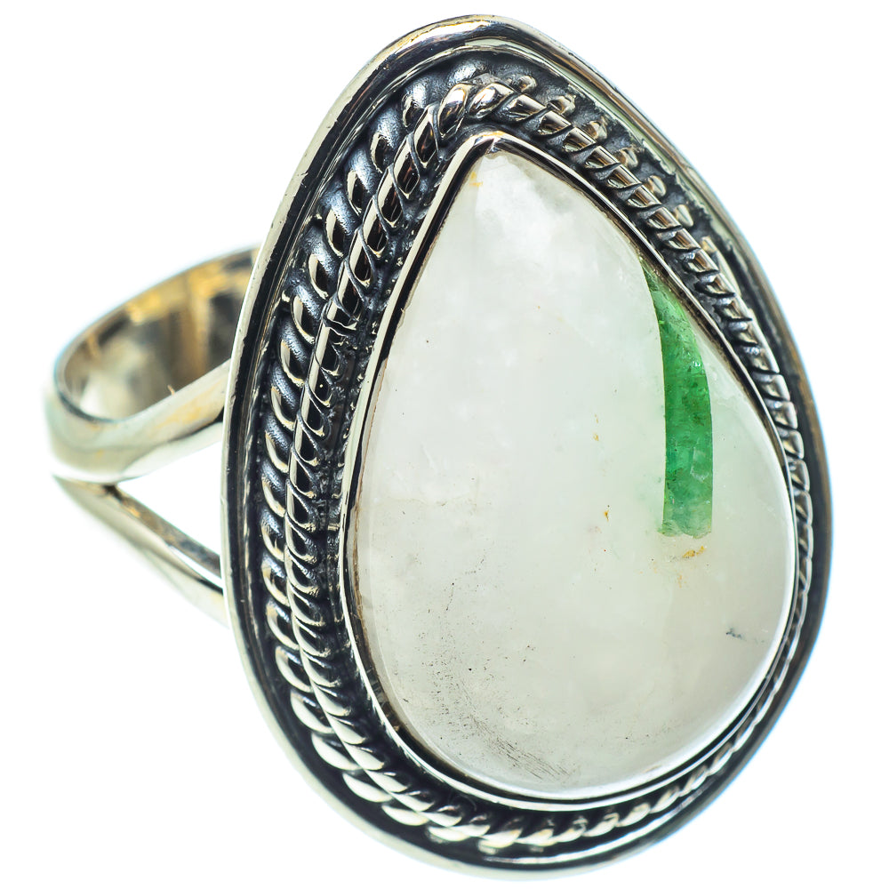 Green Tourmaline In Quartz Rings handcrafted by Ana Silver Co - RING58908