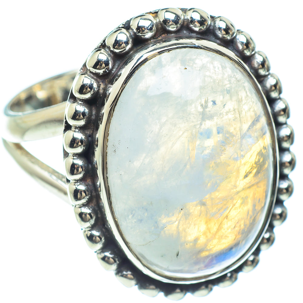 Rainbow Moonstone Rings handcrafted by Ana Silver Co - RING58959