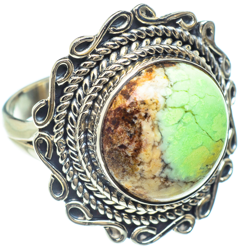 Lemon Chrysoprase Rings handcrafted by Ana Silver Co - RING58975