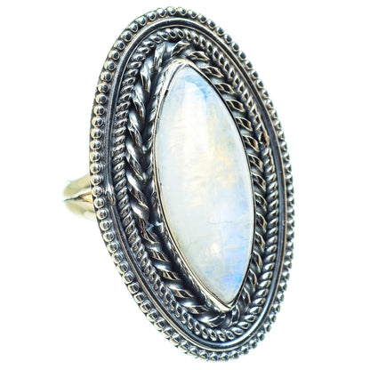 Rainbow Moonstone Rings handcrafted by Ana Silver Co - RING59003