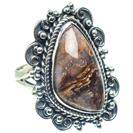 Turritella Agate Rings handcrafted by Ana Silver Co - RING59011