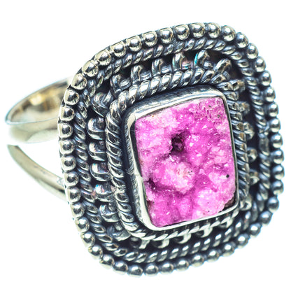 Cobalto Calcite Druzy Rings handcrafted by Ana Silver Co - RING59042