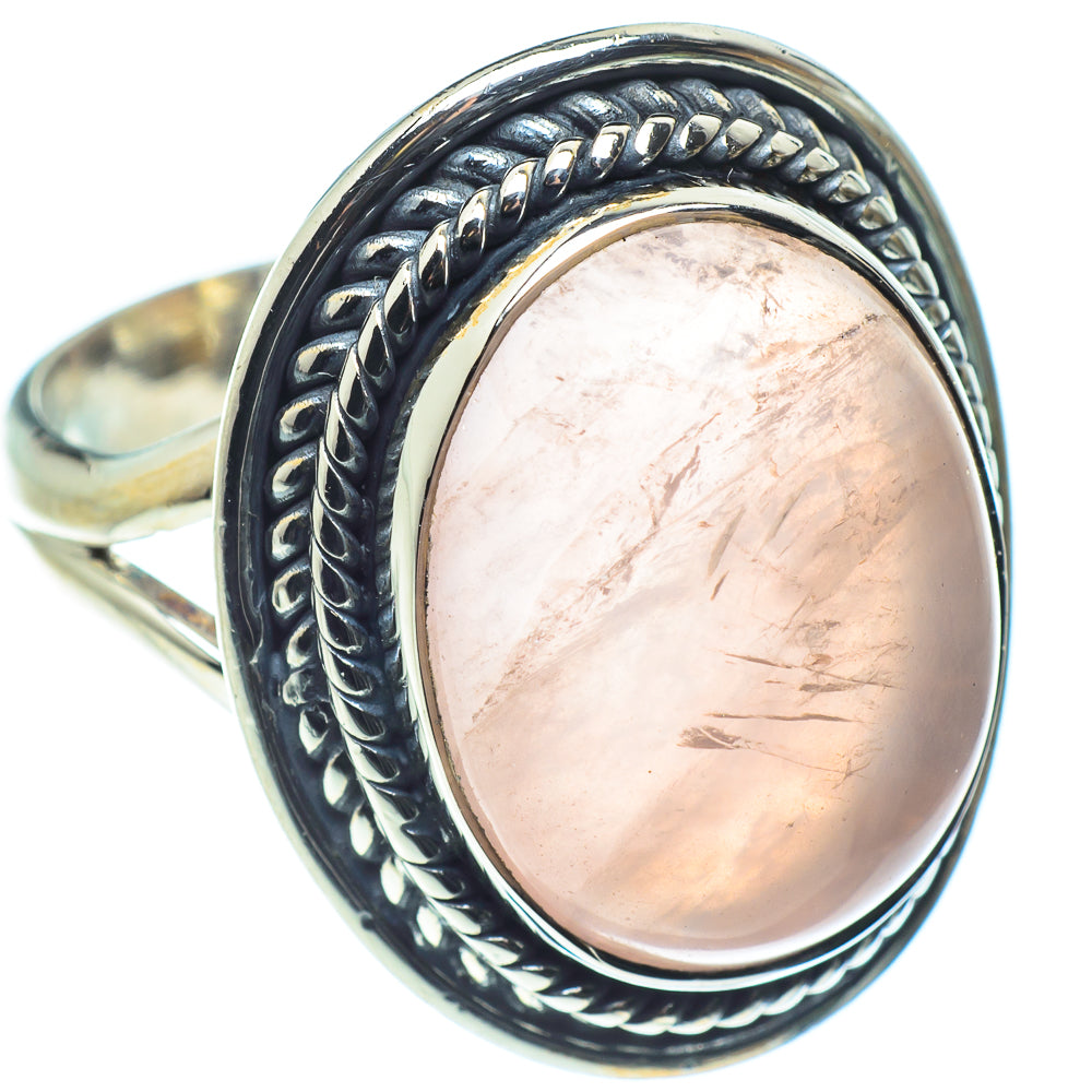 Rose Quartz Rings handcrafted by Ana Silver Co - RING59050