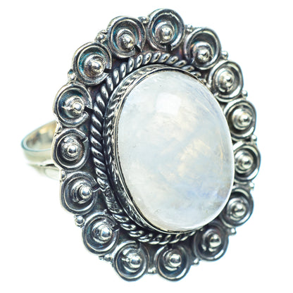 Rainbow Moonstone Rings handcrafted by Ana Silver Co - RING59105
