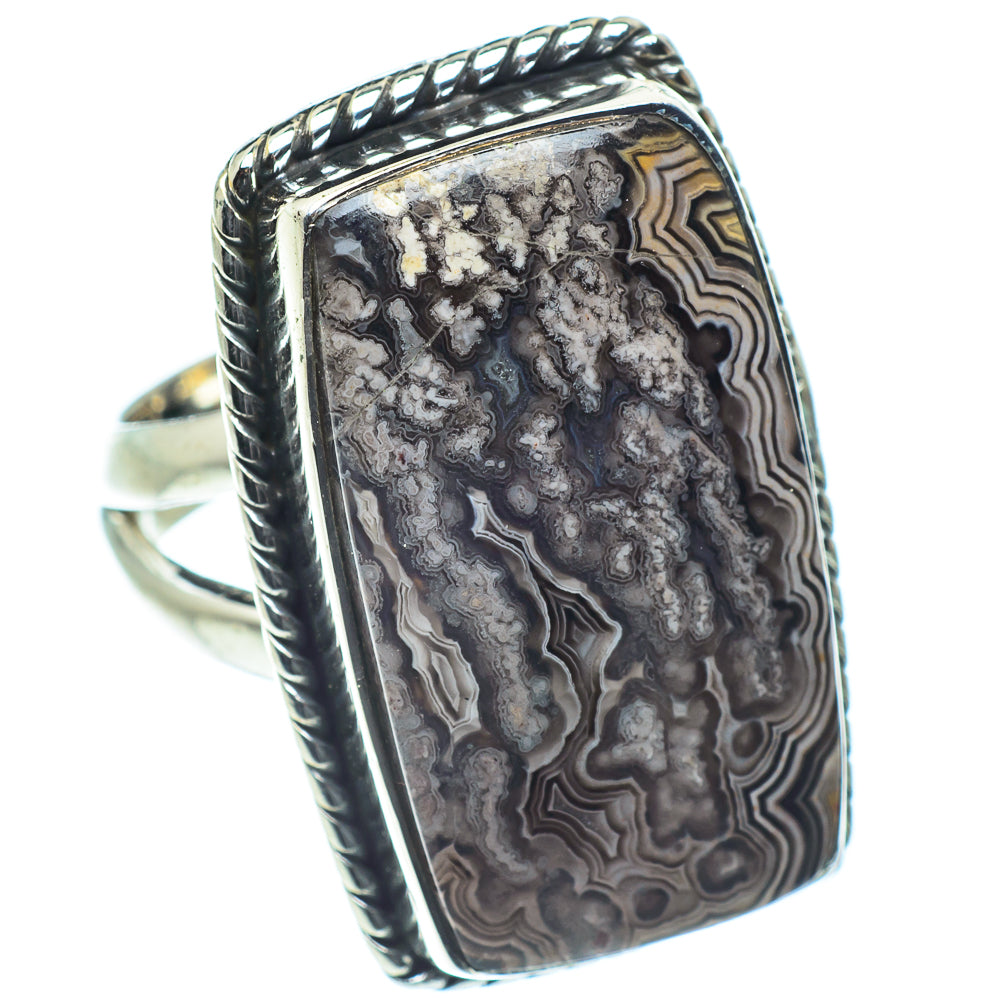 Laguna Lace Agate Rings handcrafted by Ana Silver Co - RING59135