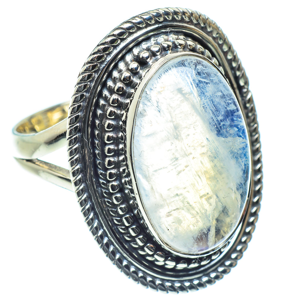 Rainbow Moonstone Rings handcrafted by Ana Silver Co - RING59141