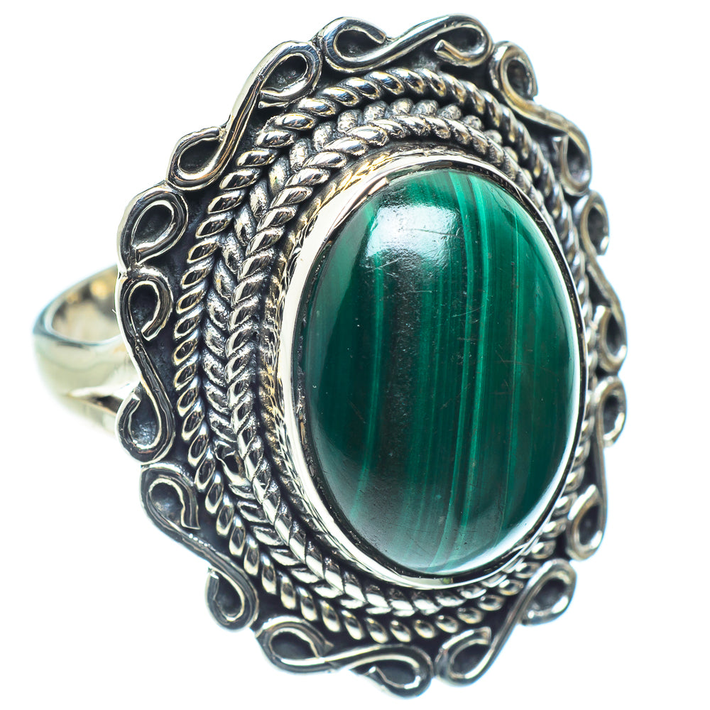 Malachite Rings handcrafted by Ana Silver Co - RING59154