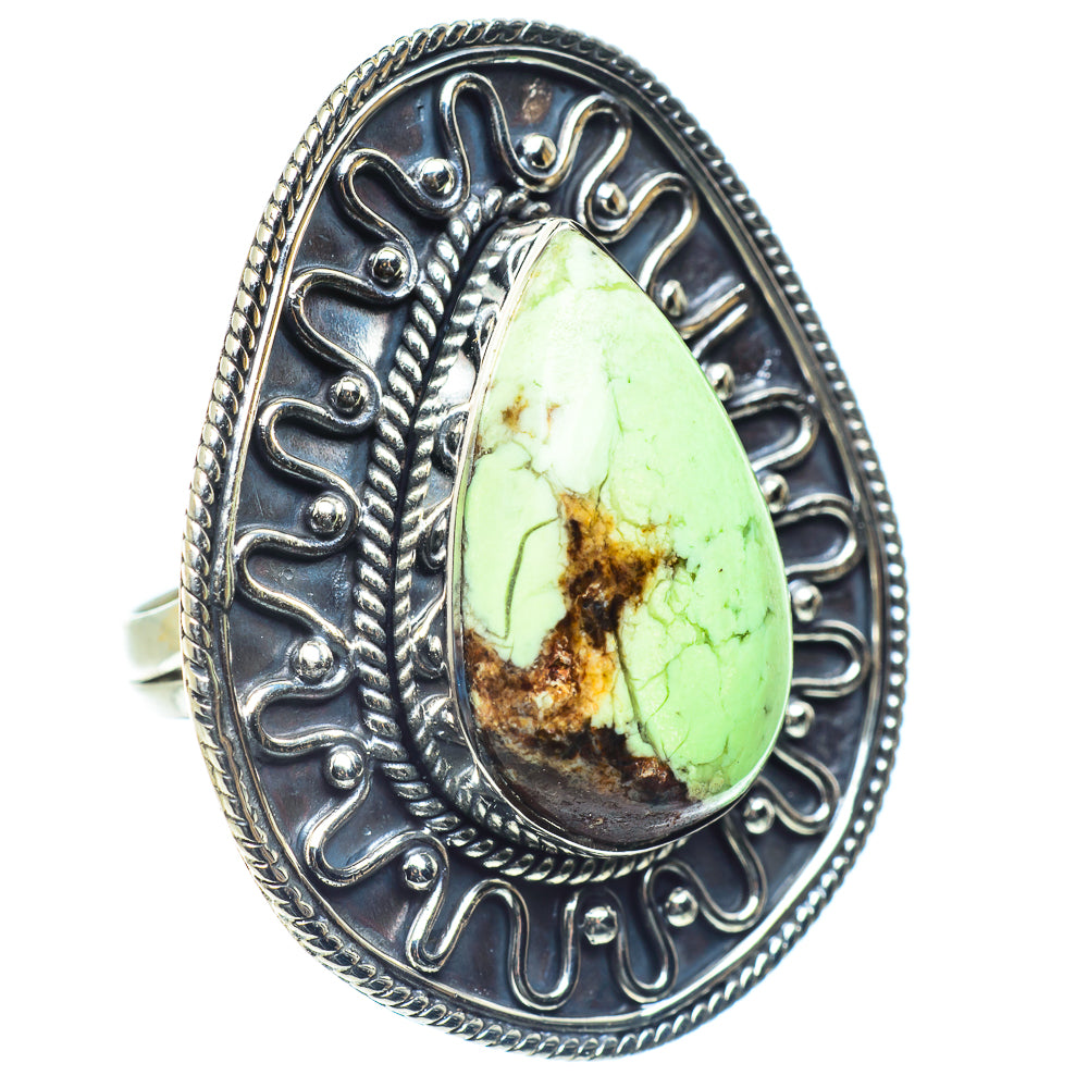 Lemon Chrysoprase Rings handcrafted by Ana Silver Co - RING59155 - Photo 2