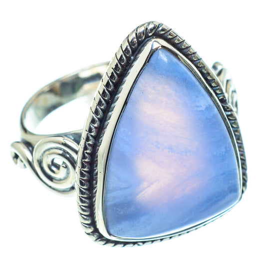 Blue Lace Agate Rings handcrafted by Ana Silver Co - RING59184