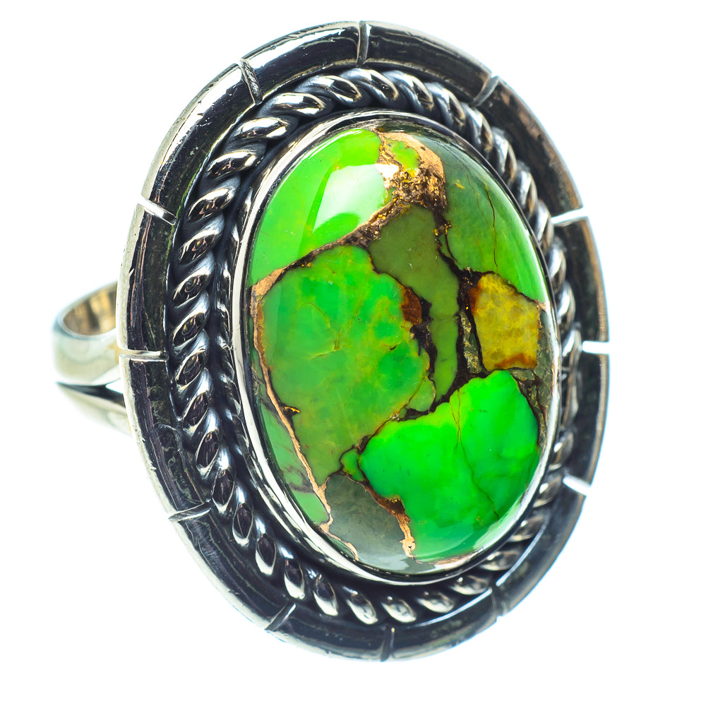Green Copper Composite Turquoise Rings handcrafted by Ana Silver Co - RING59192