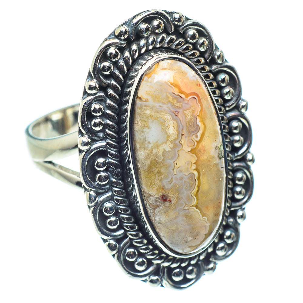Laguna Lace Agate Rings handcrafted by Ana Silver Co - RING59228