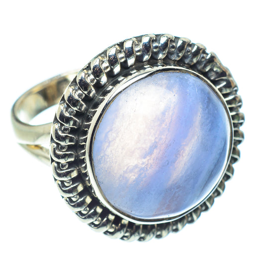 Blue Lace Agate Rings handcrafted by Ana Silver Co - RING59238