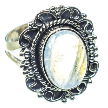 Rainbow Moonstone Rings handcrafted by Ana Silver Co - RING59281