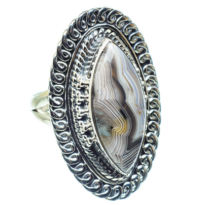 Laguna Lace Agate Rings handcrafted by Ana Silver Co - RING59283
