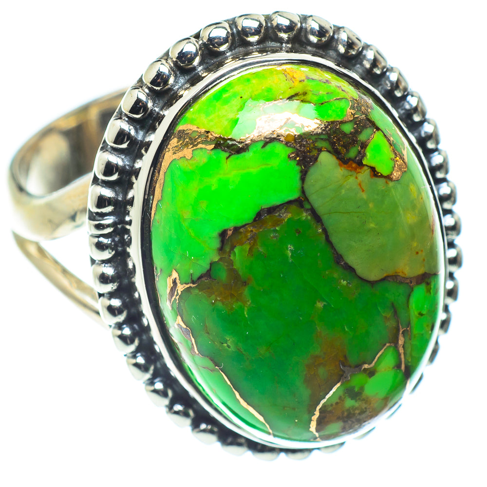 Green Copper Composite Turquoise Rings handcrafted by Ana Silver Co - RING59298