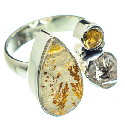 Germany Psilomelane Dendrite Rings handcrafted by Ana Silver Co - RING59313