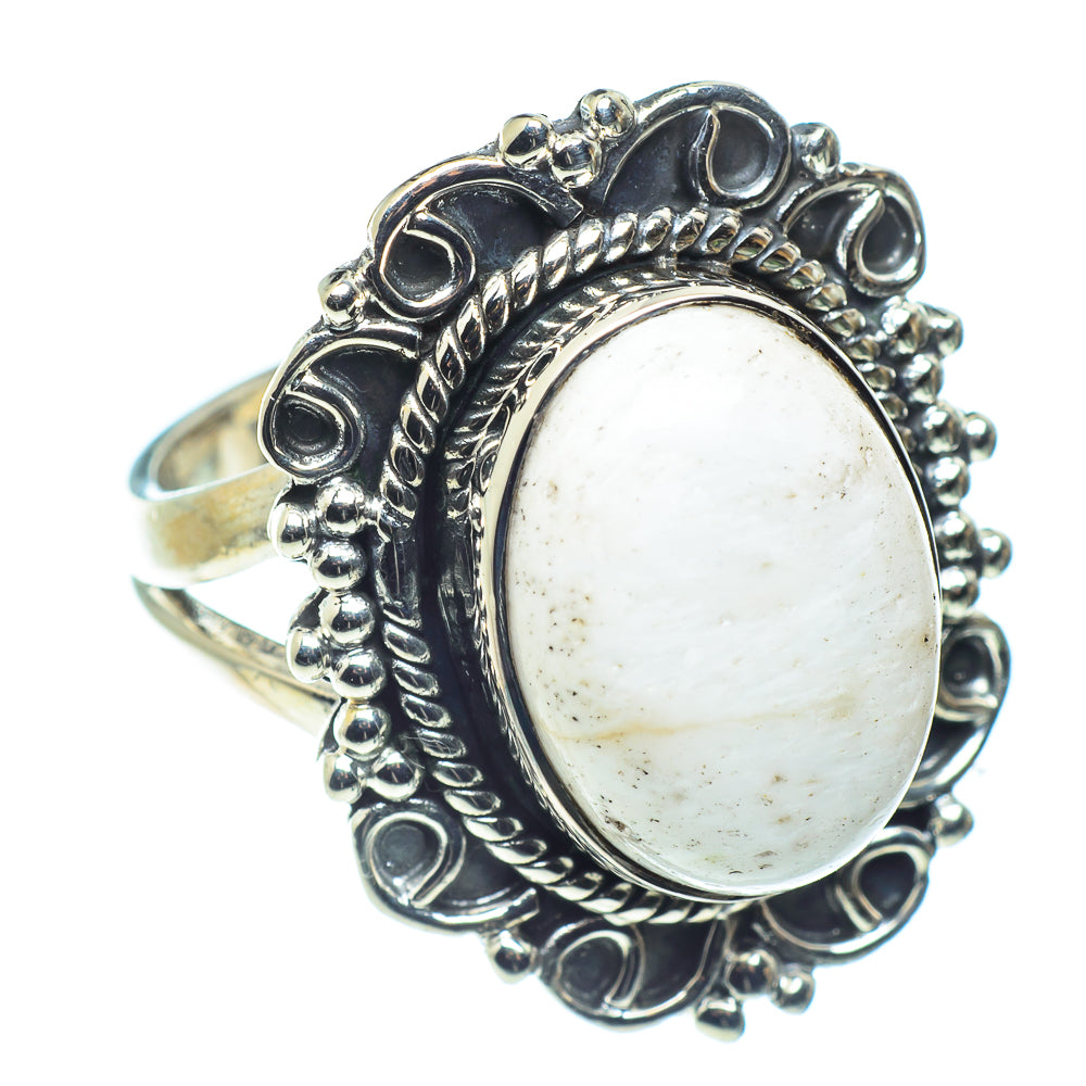 White Scolecite Rings handcrafted by Ana Silver Co - RING59314