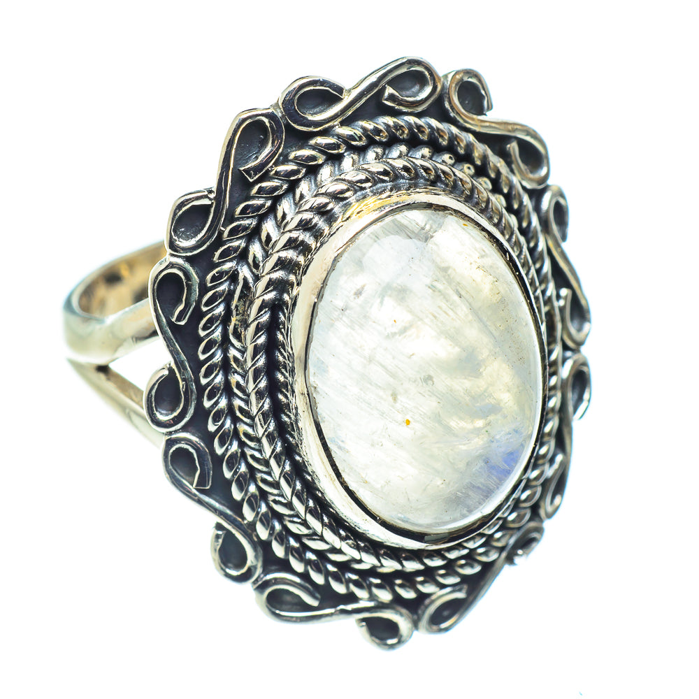 Rainbow Moonstone Rings handcrafted by Ana Silver Co - RING59338