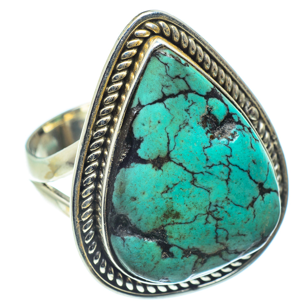 Tibetan Turquoise Rings handcrafted by Ana Silver Co - RING59353