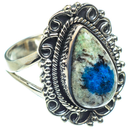 K2 Blue Azurite Rings handcrafted by Ana Silver Co - RING59361