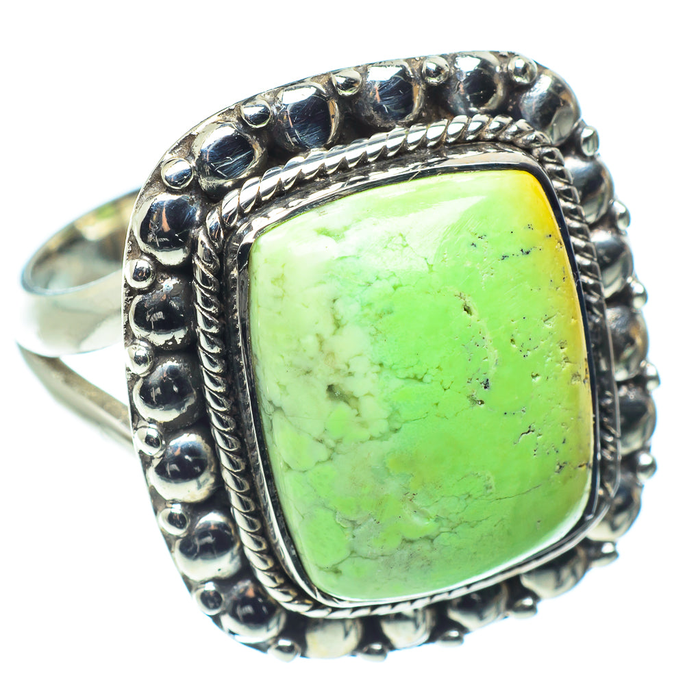 Lemon Chrysoprase Rings handcrafted by Ana Silver Co - RING59382